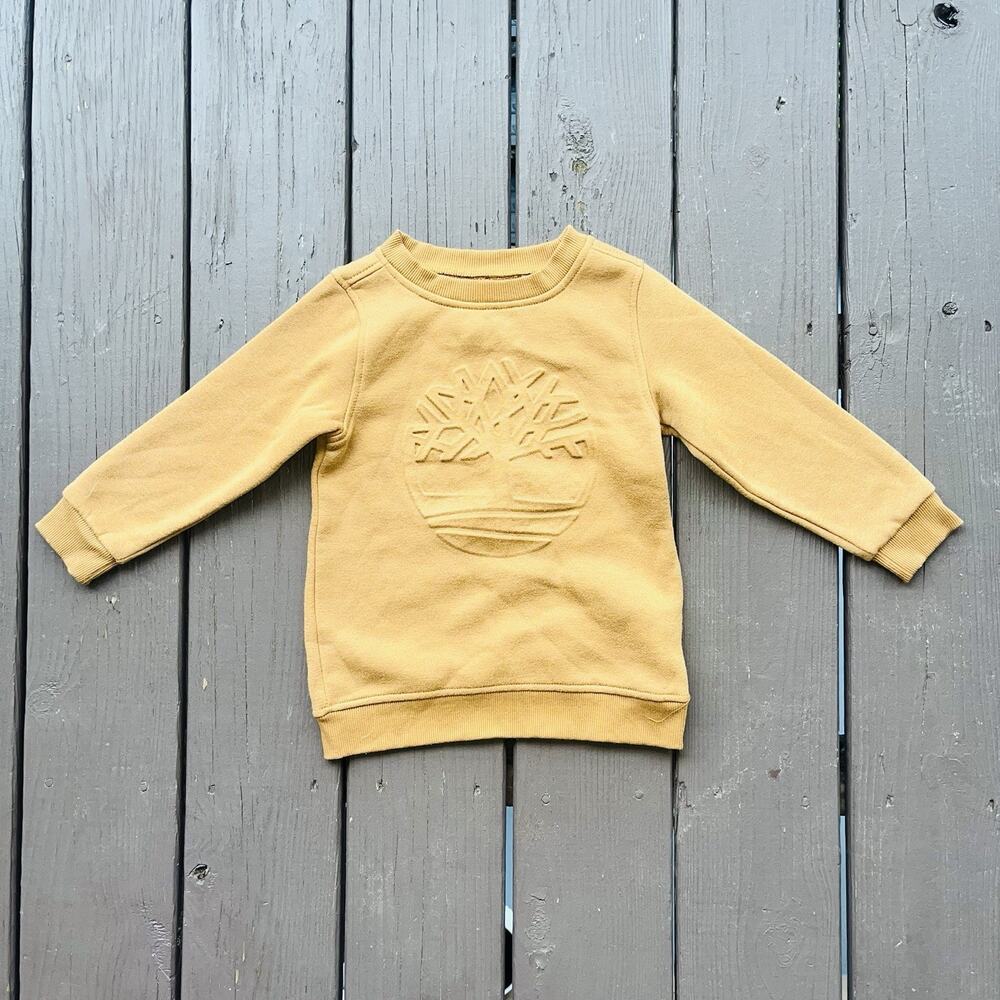 Timberland Tan/Camel Crewneck Tree Sweater In Size 4T Cotten Blend